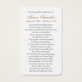 Gebed Kaarten | Engel des Heren Visitekaartje (Achterkant)