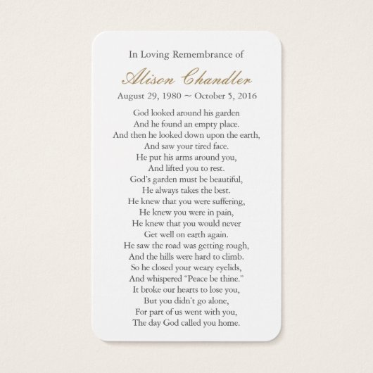 Gebed Kaarten | Engel des Heren Visitekaartje (Achterkant)