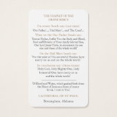 Gebed Kaarten | Goddelijke barmhartigheid Chaplet Visitekaartje (Achterkant)