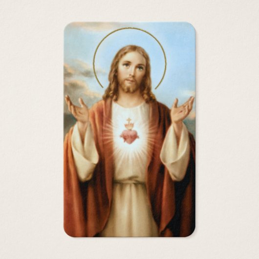 Gebed Kaarten | Heilig Hart Jezus 3 Visitekaartje (Voorkant)