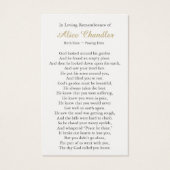 Gebed Kaarten | Heilig Hart Maria Visitekaartjes (Achterkant)