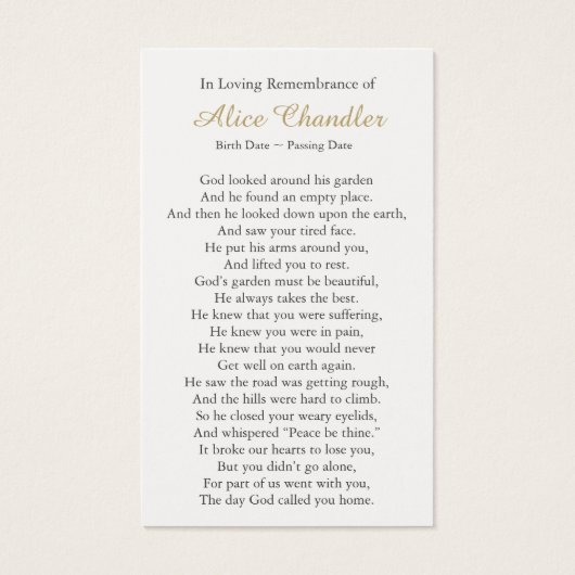 Gebed Kaarten | Heilig Hart Maria Visitekaartjes (Achterkant)