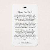 Gebed Kaarten | Heilige Familie 01 Visitekaartjes (Achterkant)