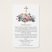 Gebed Kaarten | Heilige Heilige Koningin Visitekaartjes (Achterkant)