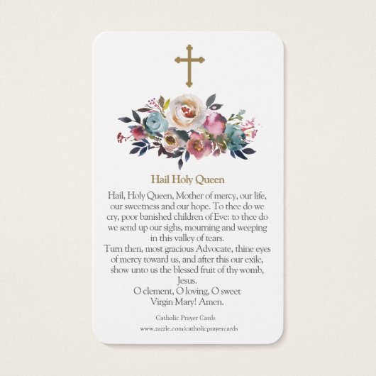 Gebed Kaarten | Heilige Heilige Koningin Visitekaartjes (Achterkant)