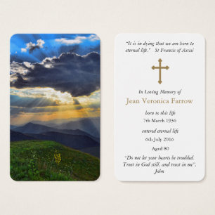 Gebed Kaarten   Hemelse hemel Visitekaartje