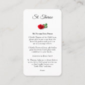 Gebed Kaarten | Het gebed van Therese Novena Visitekaartje (Achterkant)