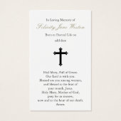 Gebed Kaarten | Italiaanse Maria Visitekaartjes (Achterkant)