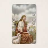 Gebed Kaarten | Jezus met duiven Visitekaartje (Voorkant)