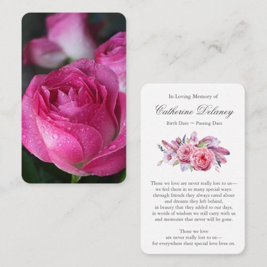 Gebed Kaarten | Kwetsbaar Roos Visitekaartje (Voorkant / Achterkant)