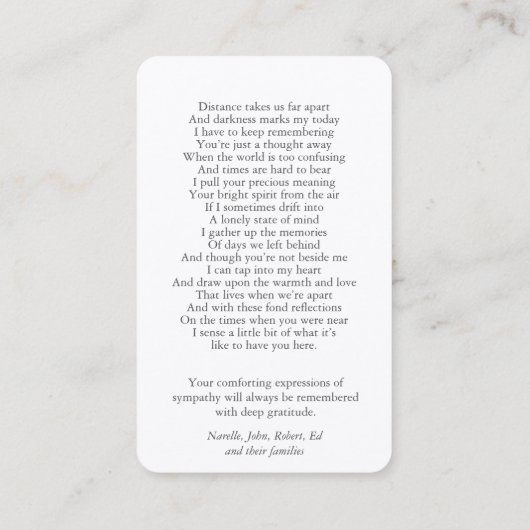 Gebed Kaarten | Lake Mountain - Deluxe Visitekaartje (Achterkant)