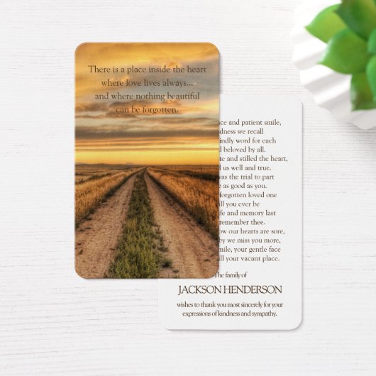 Gebed Kaarten | Land Sunset Visitekaartje (Bureau)