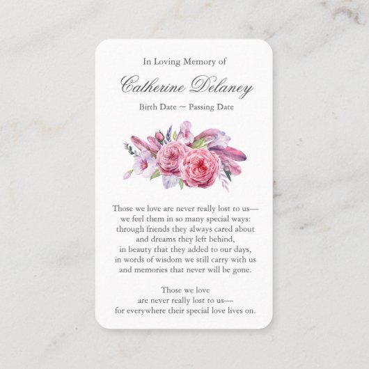 Gebed Kaarten | Land Tuin Visitekaartje (Achterkant)