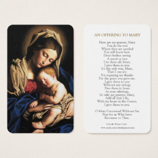 Gebed Kaarten | Maria & Baby Jezus Visitekaartjes