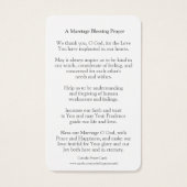 Gebed Kaarten | Mary & Joseph bruiloft Visitekaartjes (Achterkant)