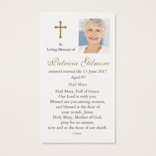 Gebed Kaarten | Moeders Toewijding Visitekaartje (Achterkant)