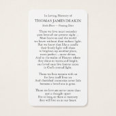 Gebed Kaarten | Mooie gele roos Visitekaartje (Achterkant)