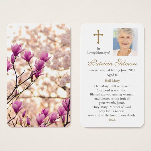Gebed Kaarten | Mooie Magnolia Visitekaartje (Voorkant /achterkant)