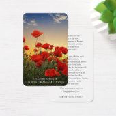 Gebed Kaarten | Mooie papavers Visitekaartje (Bureau)