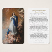 Gebed Kaarten | Onbevlekt Hart 010 Visitekaartjes (Voorkant /achterkant)