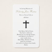 Gebed Kaarten | Onbevlekt hart van Maria Visitekaartje (Achterkant)