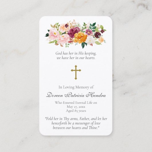 Gebed Kaarten | Onze-Lieve-Vrouw van Genade - Delu Visitekaartje (Achterkant)