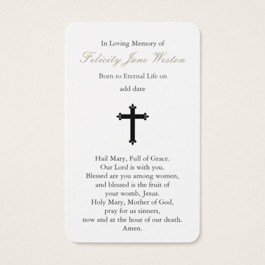 Gebed Kaarten | Onze Lieve Vrouw van Lourdes Visitekaartje (Achterkant)