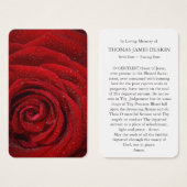 Gebed Kaarten | Red Rose Visitekaartje (Voorkant /achterkant)