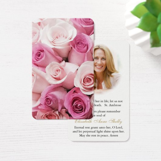 Gebed Kaarten | Rozen in roze tinten Visitekaartje (Bureau)