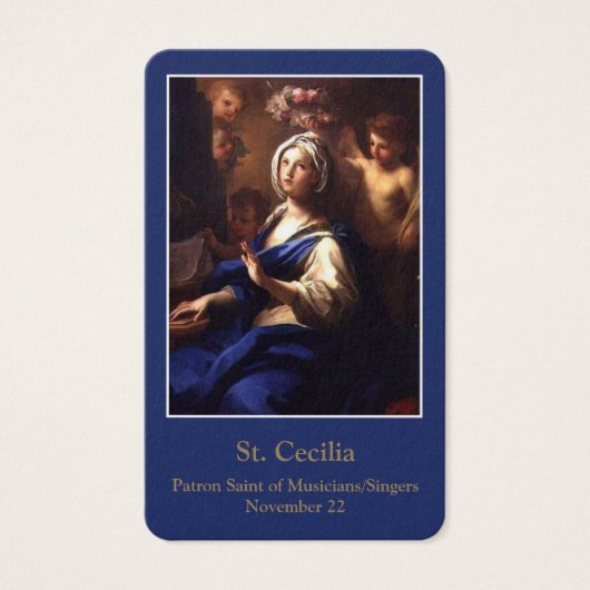 Gebed Kaarten | Saint Cecilia Visitekaartje (Voorkant)