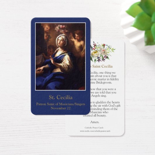 Gebed Kaarten | Saint Cecilia Visitekaartje (Bureau)