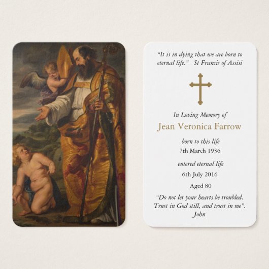 Gebed Kaarten | Sint-Augustinus 6 Visitekaartje (Voorkant /achterkant)