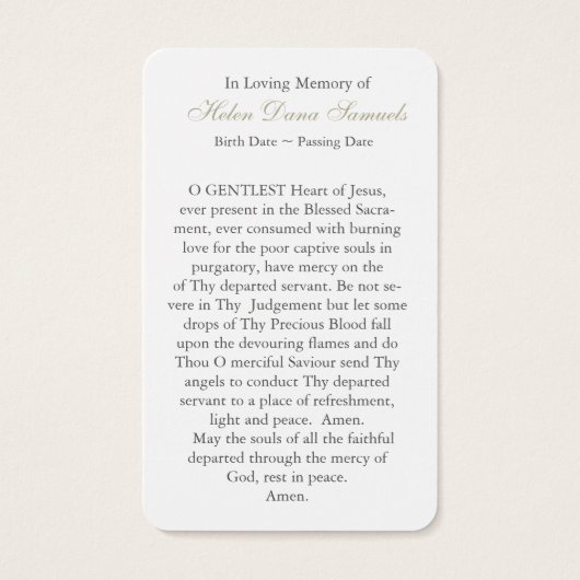 Gebed Kaarten | Sint-Augustinus 7 Visitekaartje (Achterkant)