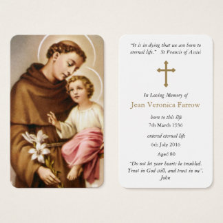 Gebed Kaarten | St Anthony 3 Visitekaartje