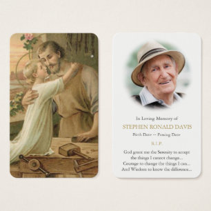 Gebed Kaarten   St Joseph de arbeider Visitekaartje