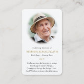 Gebed Kaarten | St. Paul & Foto - Deluxe Visitekaartje (Achterkant)