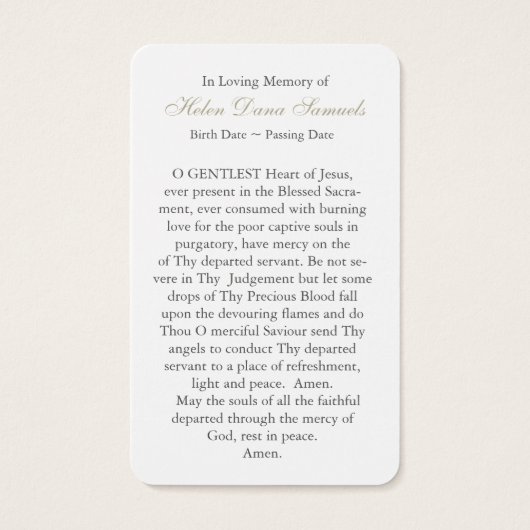 Gebed Kaarten | Sunset Peace Visitekaartje (Achterkant)