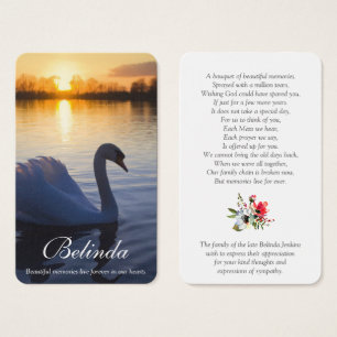Gebed Kaarten   Sunset Swan Visitekaartje