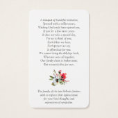 Gebed Kaarten | Sunset Swan Visitekaartje (Achterkant)