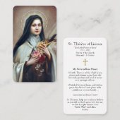 Gebed Kaarten | Thérèse aux Rozen Visitekaartje (Voorkant / Achterkant)