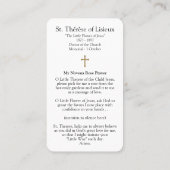 Gebed Kaarten | Thérèse aux Rozen Visitekaartje (Achterkant)