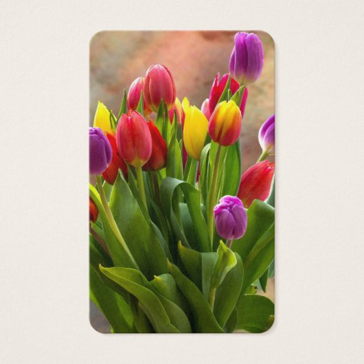 Gebed Kaarten | Tulpenboeket Visitekaartje (Voorkant)