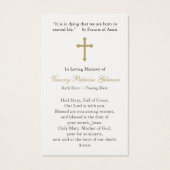 Gebed Kaarten | Veronderstelling Maria met Kruis Visitekaartjes (Achterkant)