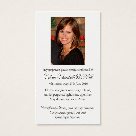 Gebed Kaarten | voogd engel 3 Visitekaartje (Achterkant)