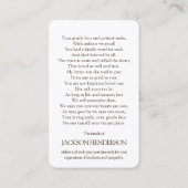 Gebed Kaarten | Winter Tree Deluxe Visitekaartje (Achterkant)