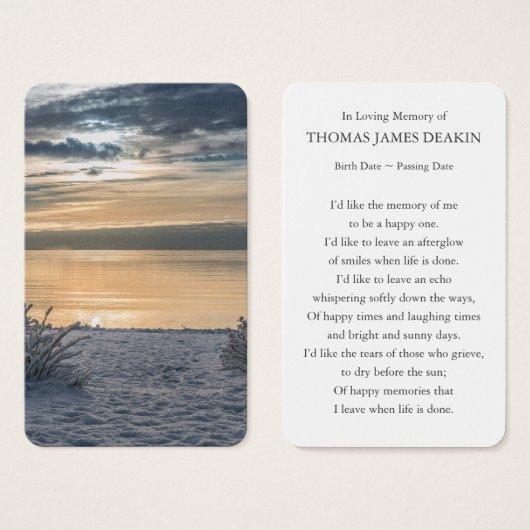 Gebed Kaarten | Zeegezicht 1 Visitekaartje (Voorkant /achterkant)