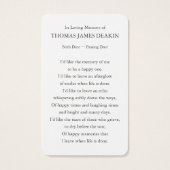 Gebed Kaarten | Zeegezicht 1 Visitekaartje (Achterkant)