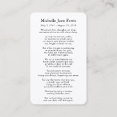 Gebed Kaarten | Zoete Magnolia - Deluxe Visitekaartje (Achterkant)