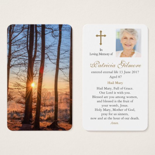 Gebed Kaarten | Zonnestralen Visitekaartje (Voorkant /achterkant)