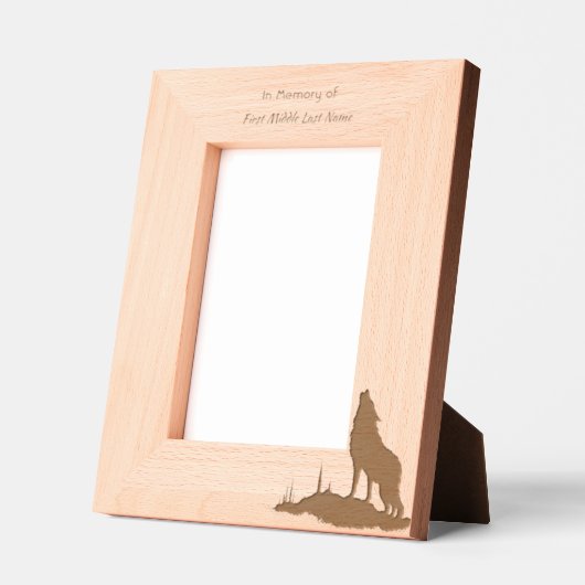 Gebed Lone Wolf Howling Dier Gegraveerde Lijstjes (Links)